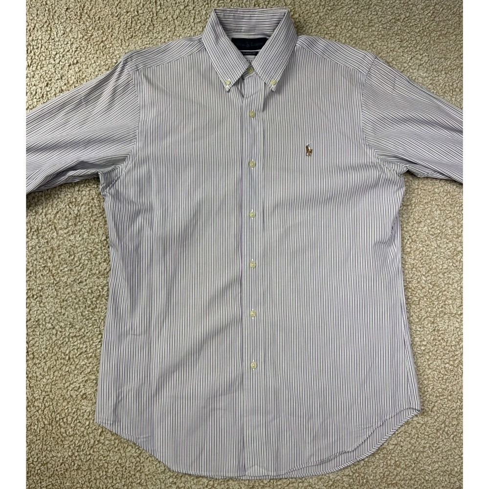 Ralph Lauren Classic Fit Button Down L/S Shirt Striped Flesh Pony 15 32/33